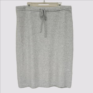J. Crew Gray Striped Sweater Knit Skirt Sz XXL